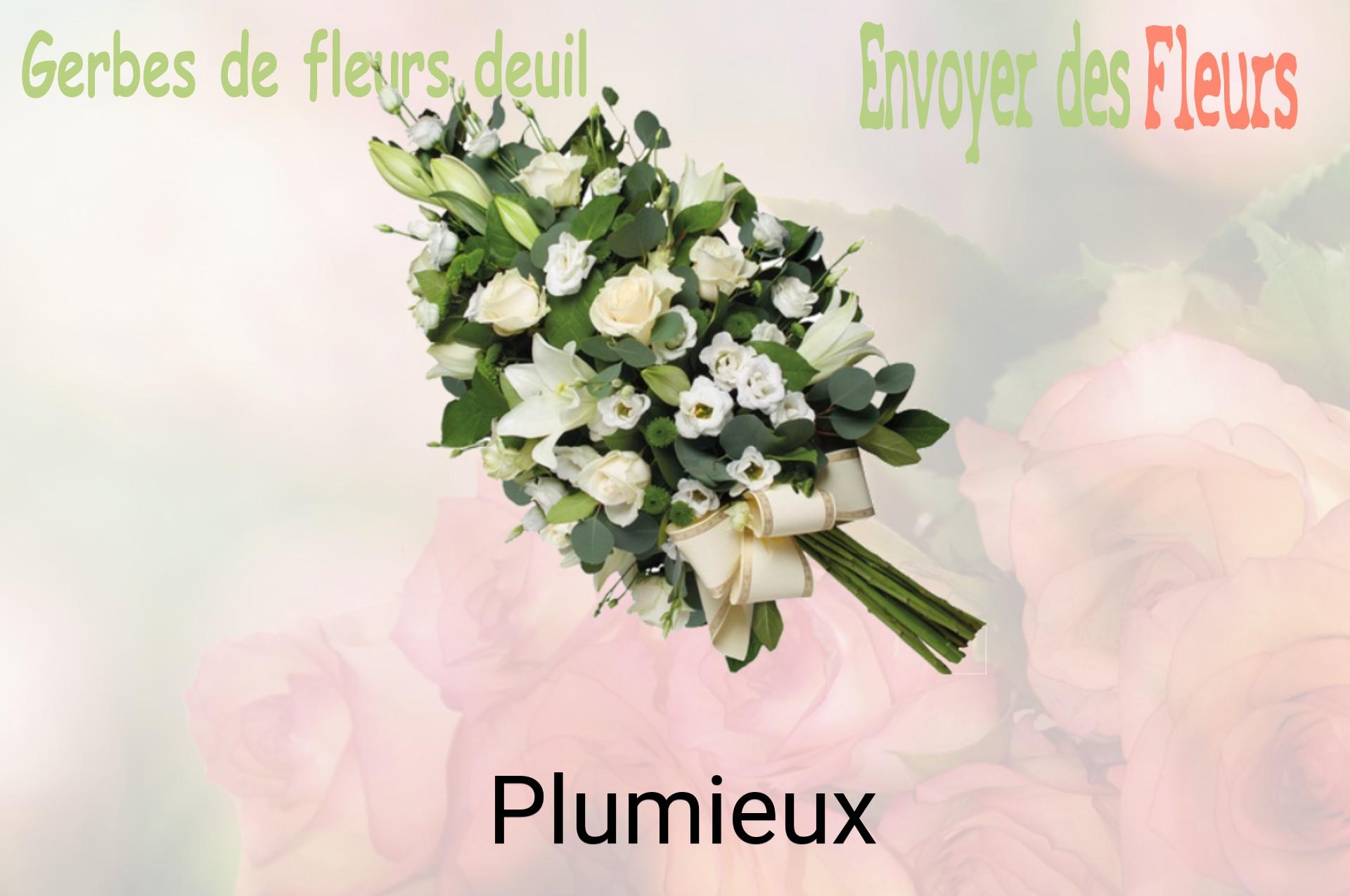 Gerbe de fleurs de deuil livrée à Plumieux